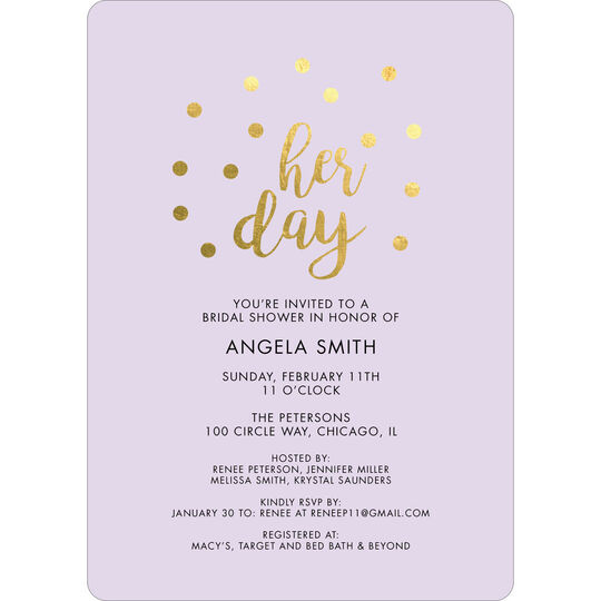 Her Day Confetti Dot Invitations